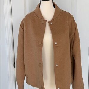 Stylish Tan Bomber Jacket